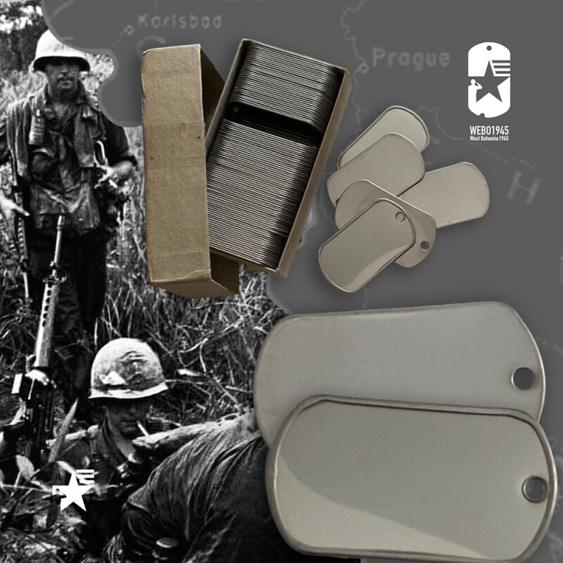 Nerezové známky USA DOG TAGS 70s lesklé